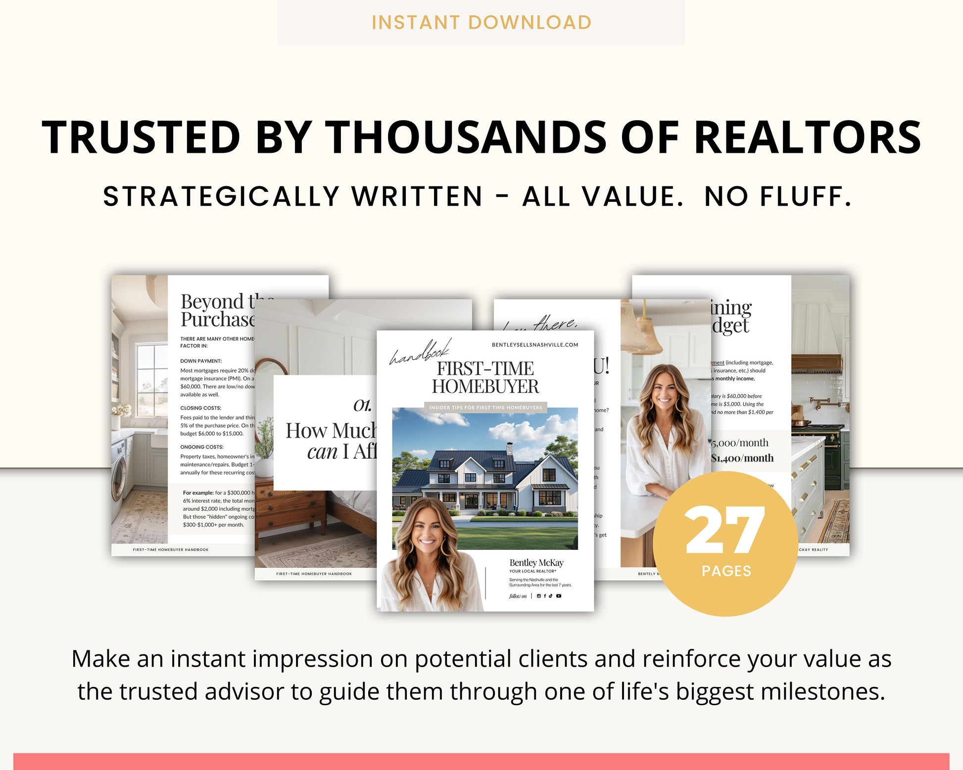 First-Time Home Buyer Handbook | Buyer Packet | Real Estate Marketing | Real Estate Canva Template | Buyer Roadmap | First-Time Home Buyer