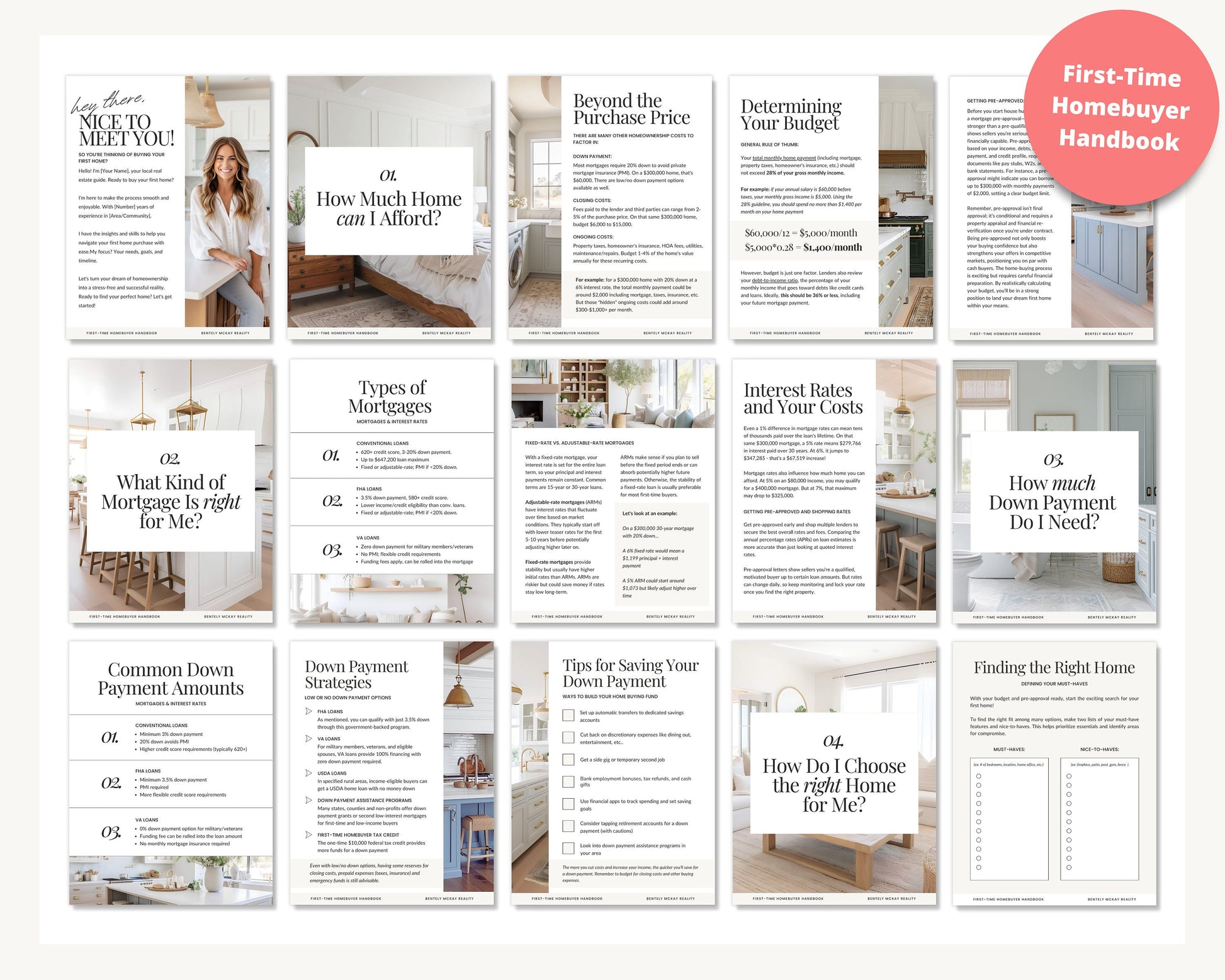 First-Time Home Buyer Handbook | Buyer Packet | Real Estate Marketing | Real Estate Canva Template | Buyer Roadmap | First-Time Home Buyer