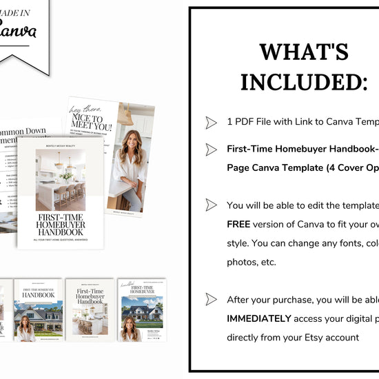 First-Time Home Buyer Handbook | Buyer Packet | Real Estate Marketing | Real Estate Canva Template | Buyer Roadmap | First-Time Home Buyer