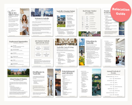 Real Estate Relocation Packet | City Welcome Guide | Lead Magnet | Realtor Marketing | Local Guide Template | City Guide Lead Magnet | Canva