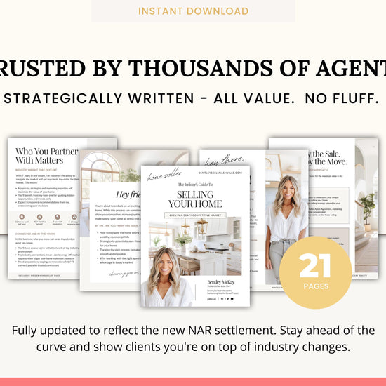 Real Estate Seller Guide | NAR Settlement | Real Estate Marketing | Real Estate Canva Template | Seller Roadmap | Prelisting Packet Canva