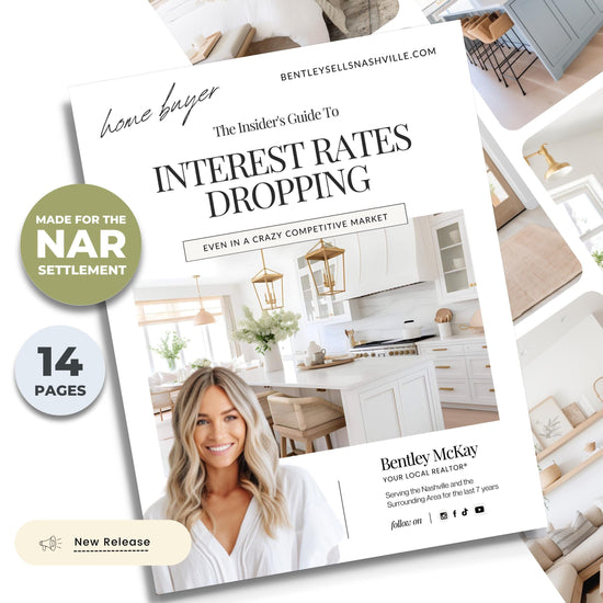 Interest Rates Dropping Home Buyer Guide | Buyer Agent Guide | NAR Settlement | Buyers Agent Commission | Real Estate Market Changing |Canva