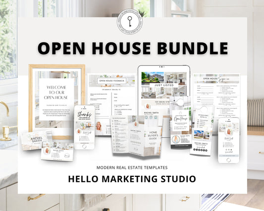 Open House Bundle | Real Estate Marketing Materials | Open House Sign In | Real Estate Marketing | Canva Template | Buyer Guide | Open House