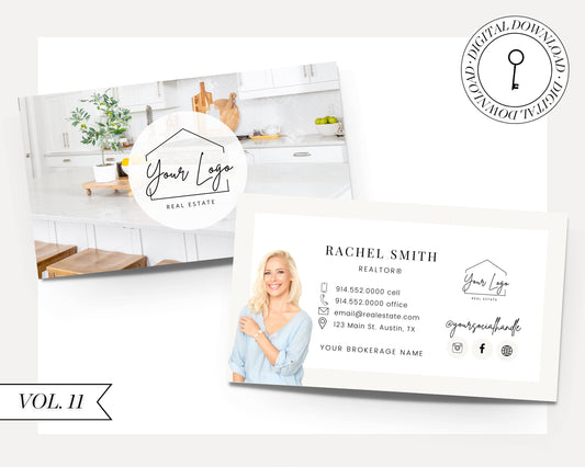 Real Estate Business Card Canva Template | Two-Sided | Real Estate Business Card | Entrepreneur | Interior Designer | Photographer | Vol 11