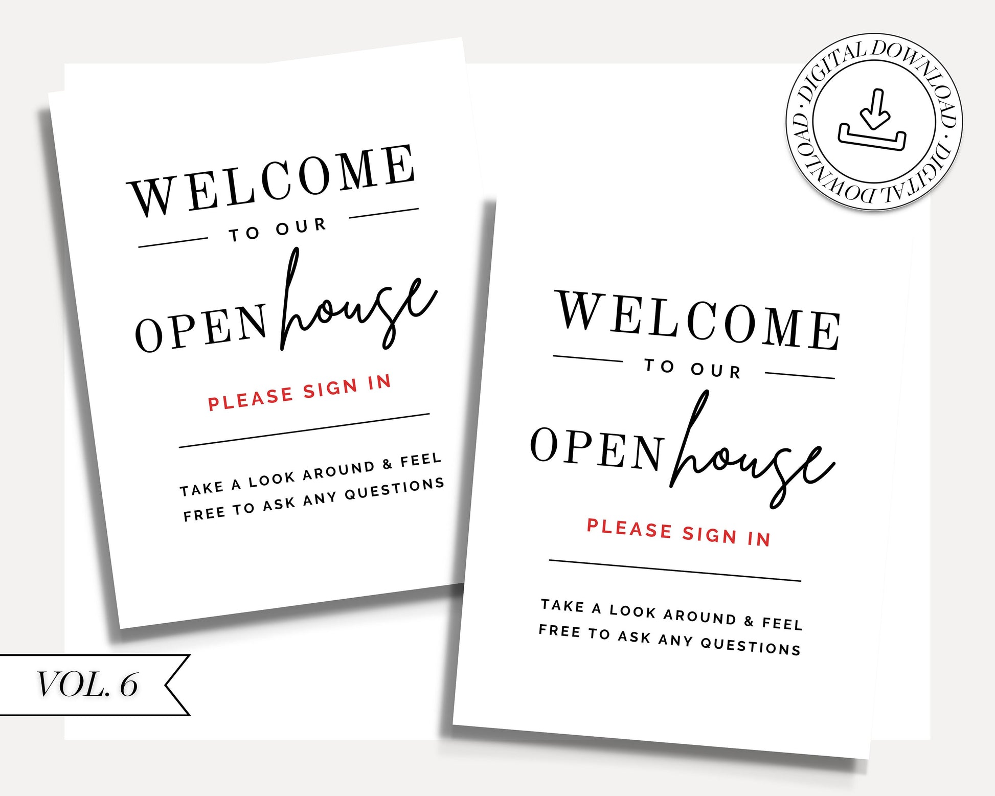 Printable Open House Real Estate Welcome Sign | Real Estate Open House Flyer | Open House Sign In | Open House Template | Canva Template