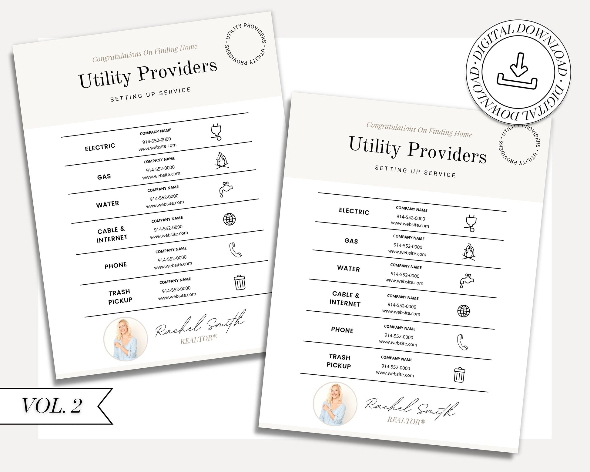 Real Estate Utility Provider List | Vendor List | Real Estate Marketing | Real Estate Canva Editable Template | Home Buyer Kit | Buyer Tools