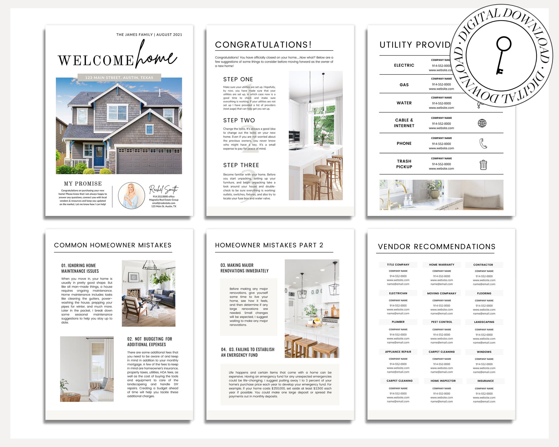 Real Estate Client Closing Guide Exit Packet | New Home Binder | Buyer Packet | Real Estate Marketing |Real Estate Home Buyer Canva Template