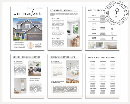 Real Estate Client Closing Guide Exit Packet | New Home Binder | Buyer Packet | Real Estate Marketing |Real Estate Home Buyer Canva Template