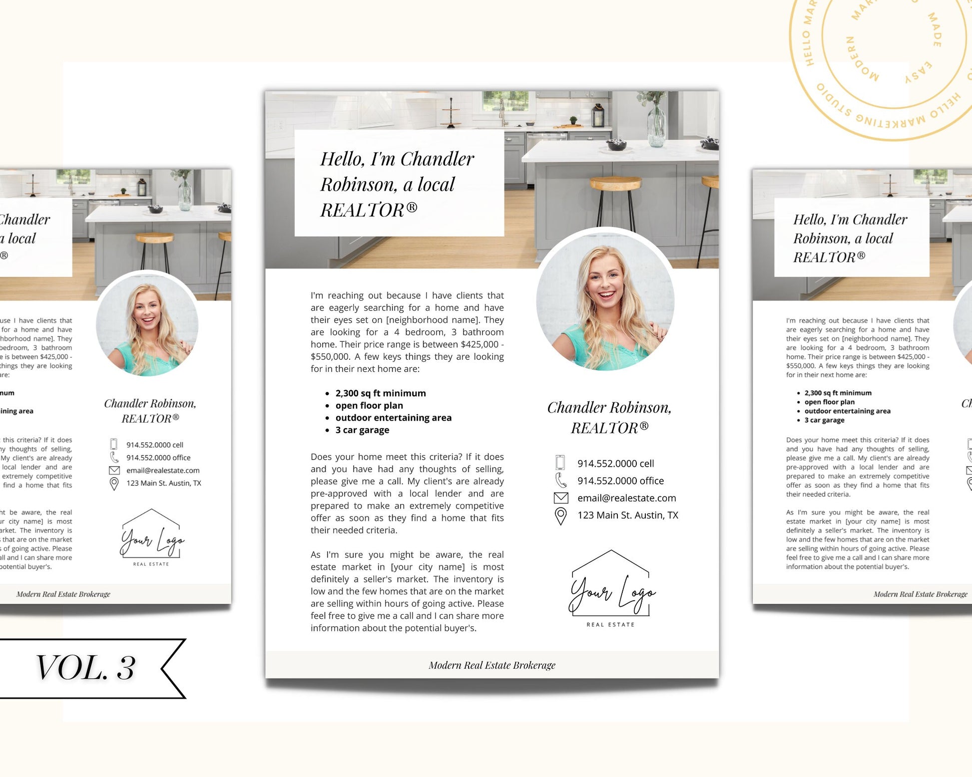 Real Estate Prospecting Letter | Neighborhood Farming Flyer | Editable Canva Template | Real Estate Postcard | Real Estate Marketing | Vol 3