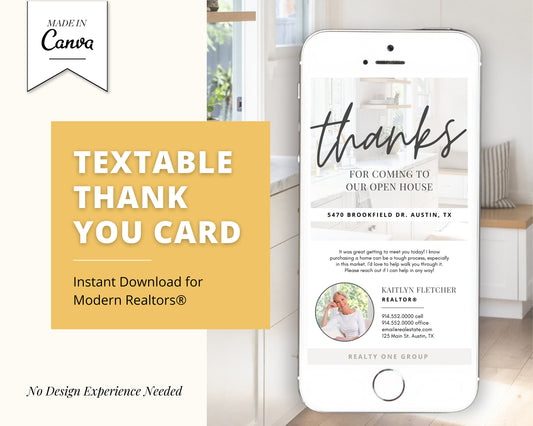 Digital Thank You Card | Real Estate Business Card | Open House Thank You Card | Real Estate Marketing | Entrepreneur | Invitation | Vol 2