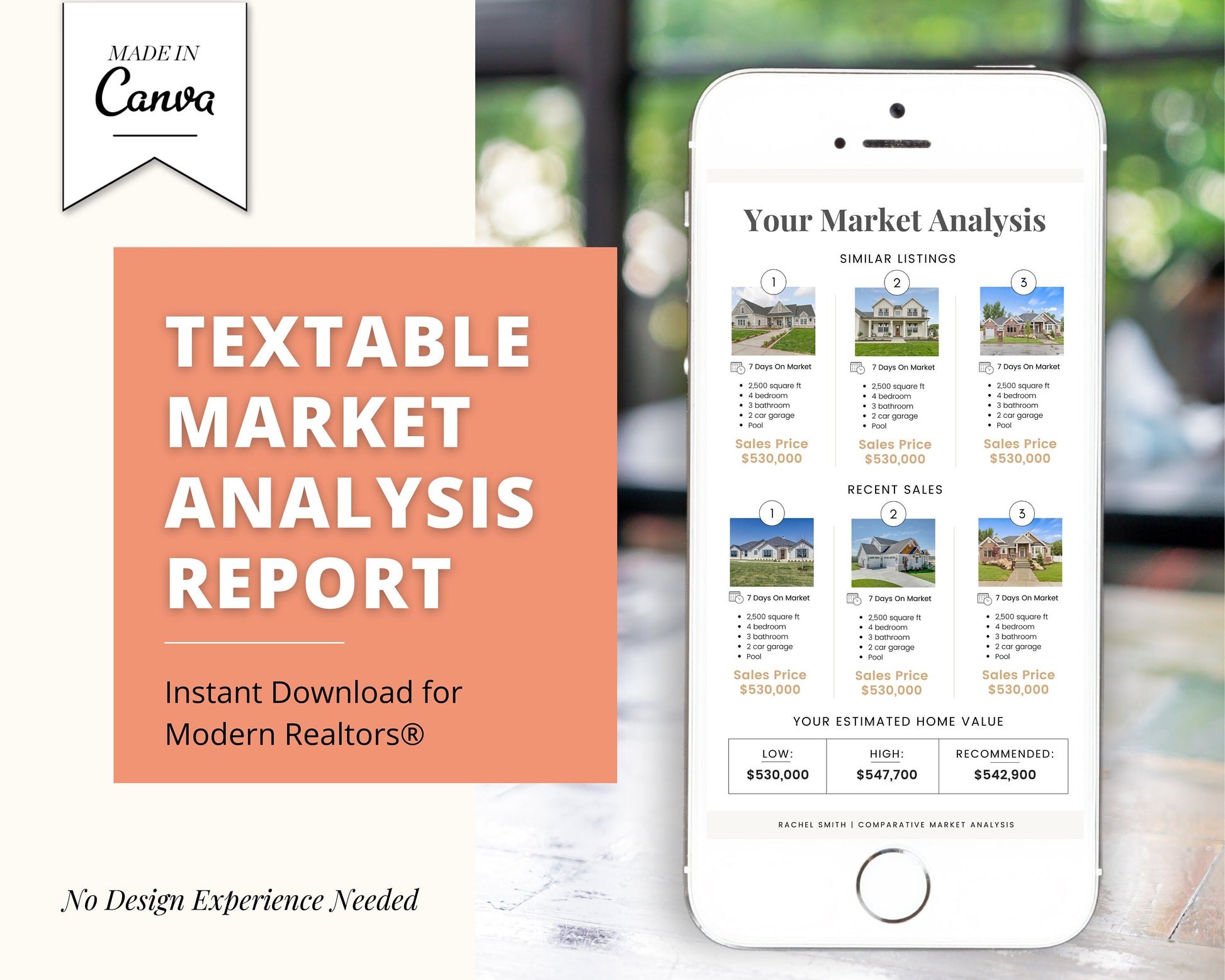 Textable CMA Report | Comparative Market Analysis | Real Estate CMA | CMA Packet | Real Estate Template | Market Analysis | Market Update