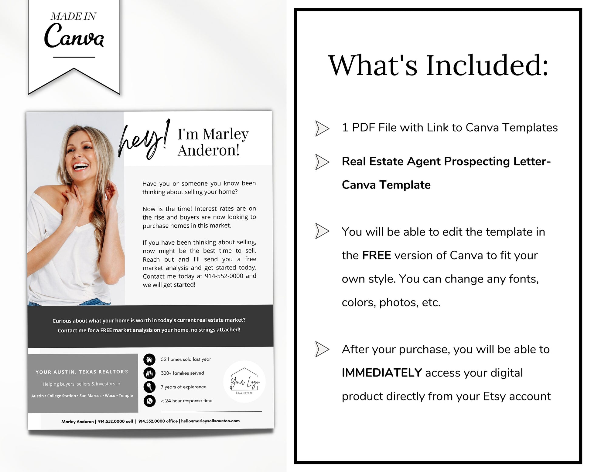 Real Estate Prospecting Flyer | Interest Rates Increase | Real Estate Marketing | Canva Template | Real Estate Template | New Agent Flyer