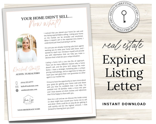 Real Estate Expired Listing Flyer | Real Estate Marketing | Canva Template | Real Estate Template | New Agent Flyer | Real Estate Postcard