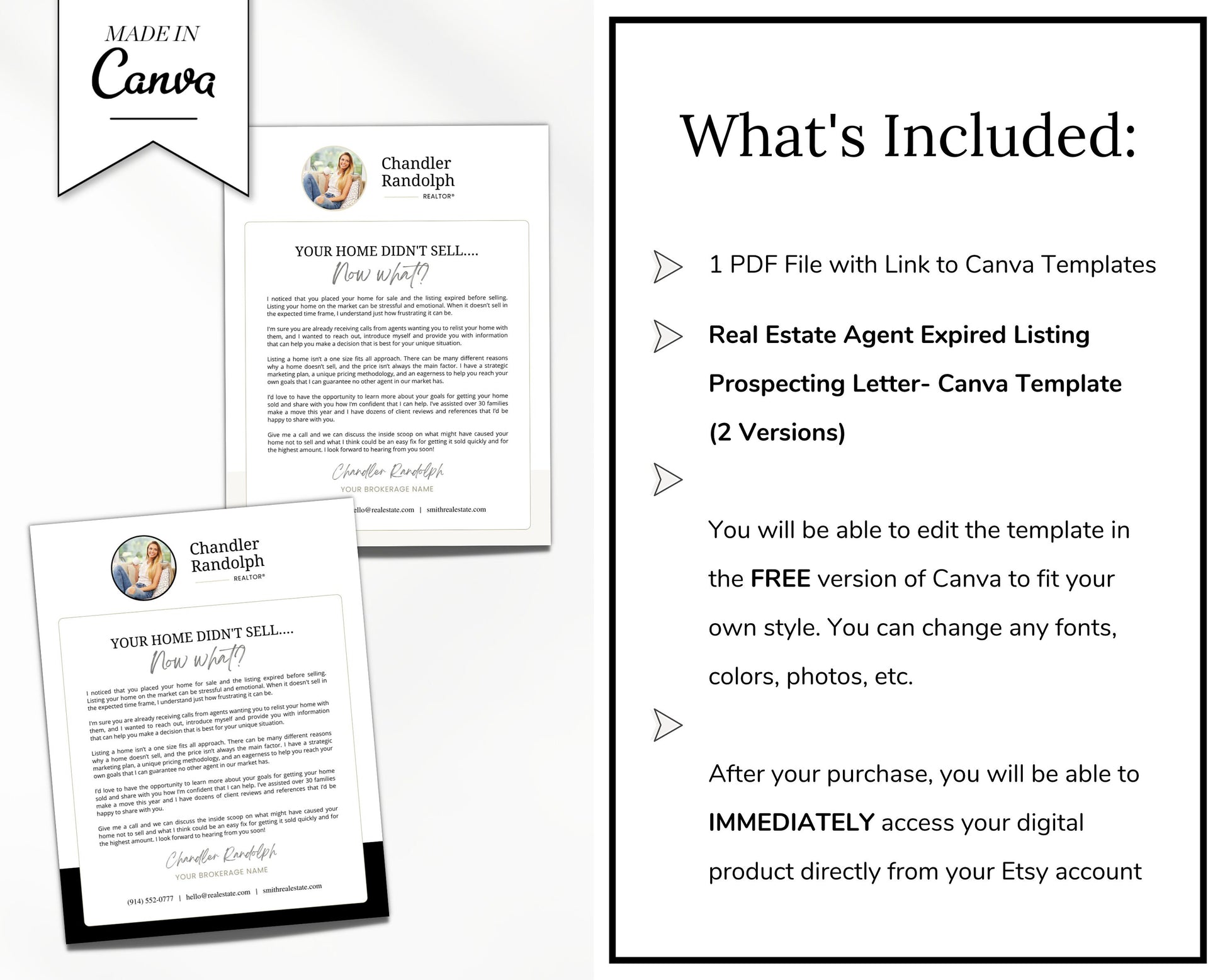 Real Estate Expired Listing Flyer | Real Estate Marketing | Canva Template | Real Estate Template | New Agent Flyer | Real Estate Postcard