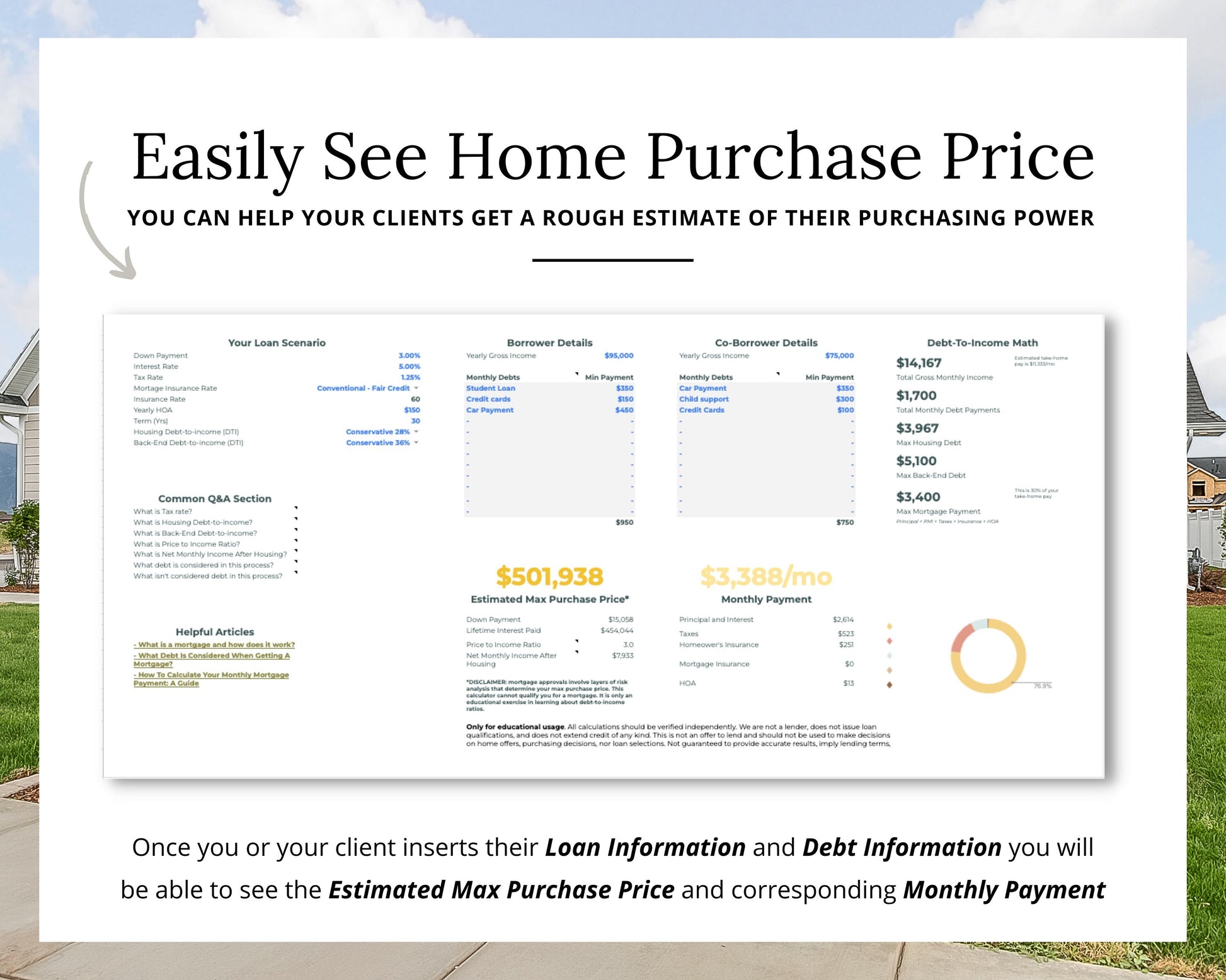 Real Estate Mortgage Calculator | Lead Generation | Mortgage Payment | Real Estate Marketing | Interest Rates | Monthly Debt |Purchase Price