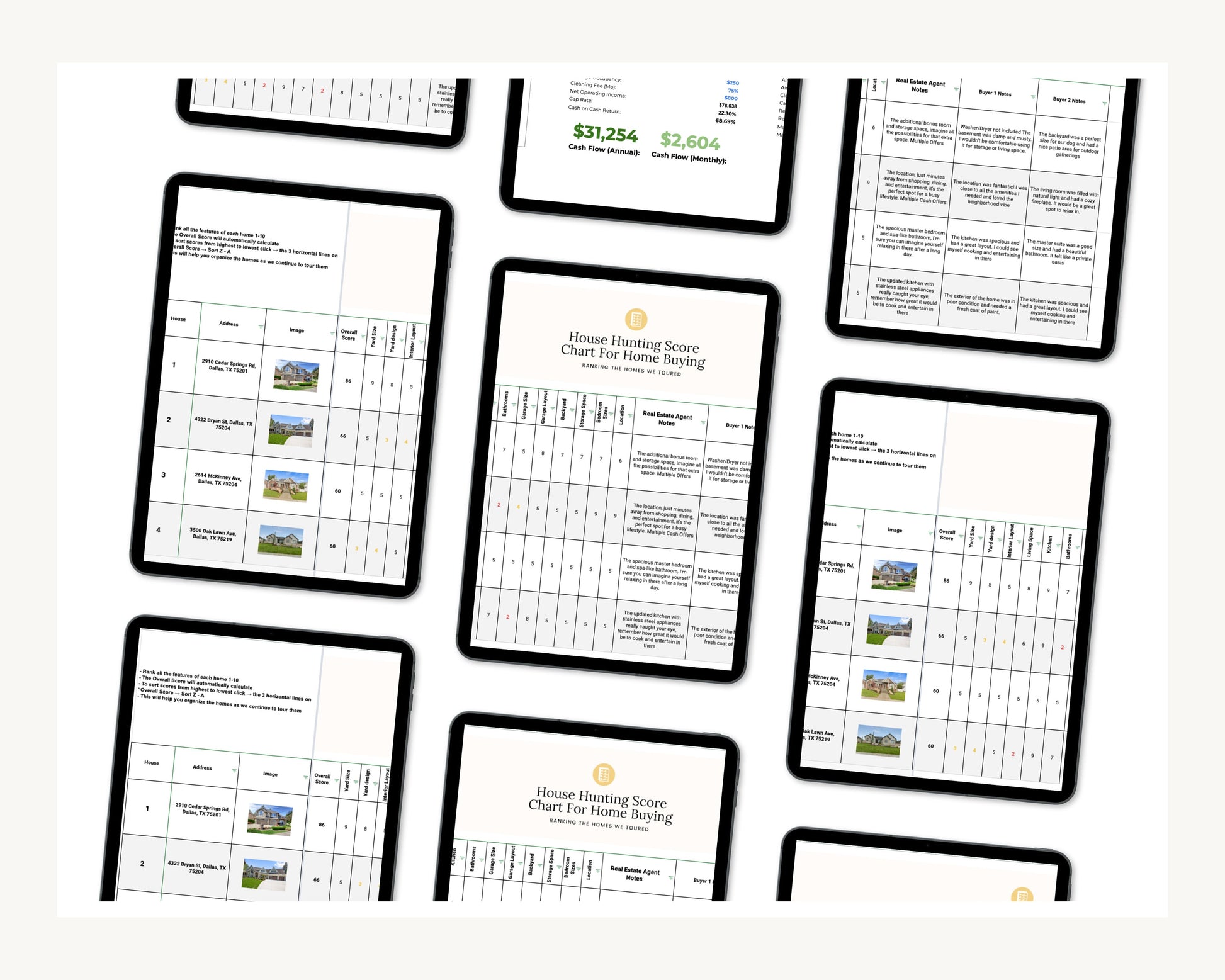 House Hunting Score Chart | House Hunting Schedule | Home Buyer Ranking System | Real Estate Marketing | Google Sheets | Home Buying System