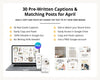 April Real Estate Captions & 30 Matching Real Estate Canva Posts | Real Estate Instagram Posts | Real Estate Marketing | Canva Template