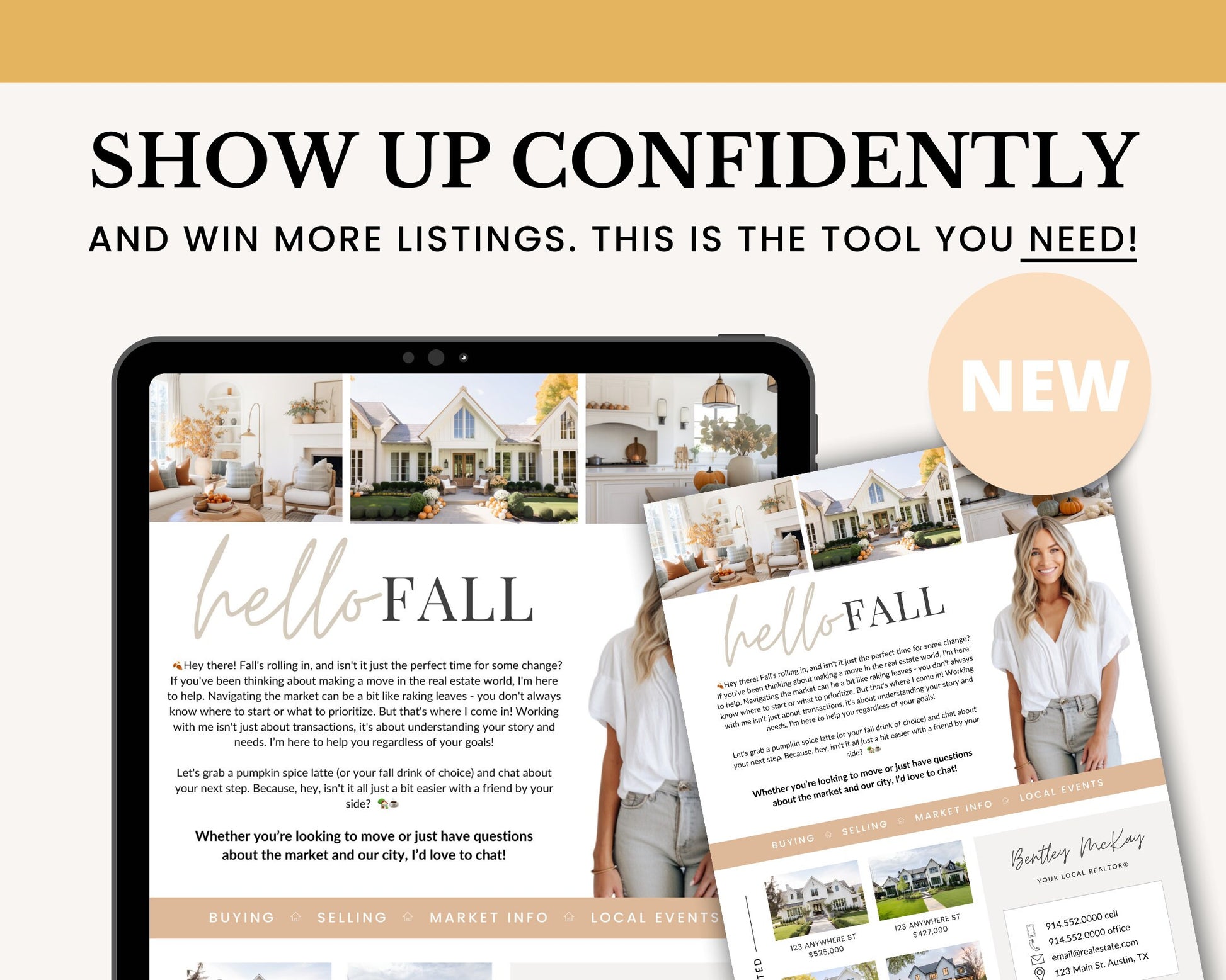 Fall Real Estate Flyer | Real Estate Marketing | Canva Template | Real Estate Template | Autumn | Real Estate Post | Pumpkin Spice | Card