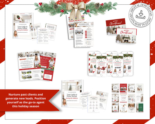 Christmas Real Estate Bundle | Real Estate Marketing Canva Templates | Real Estate Social Media Posts | Winter Holiday Real Estate | Holiday